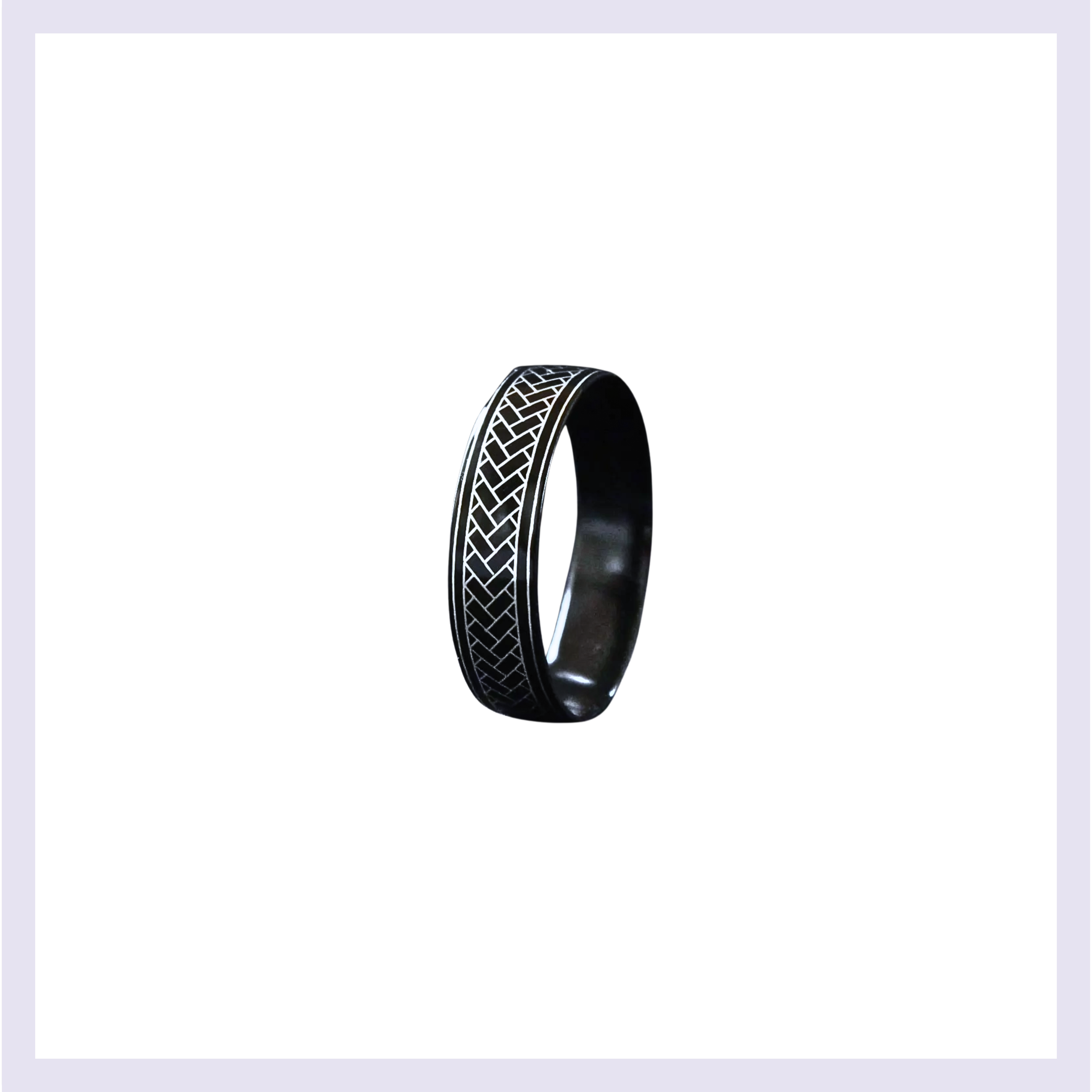 Handcrafted Antique Bangle - Oxidised Alloy Metal with Silver Inlay
